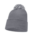 Plain Pom Pom Beanie Hats – 12 Pack