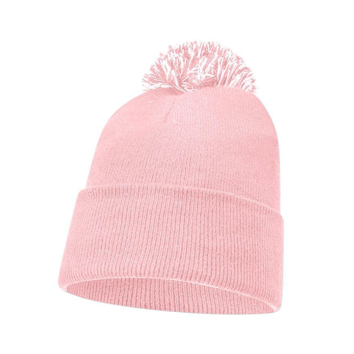 Plain Pom Pom Beanie Hats – 12 Pack