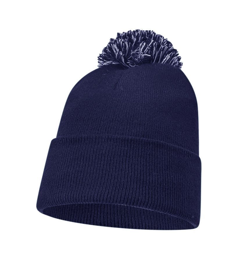 Plain Pom Pom Beanie Hats – 12 Pack