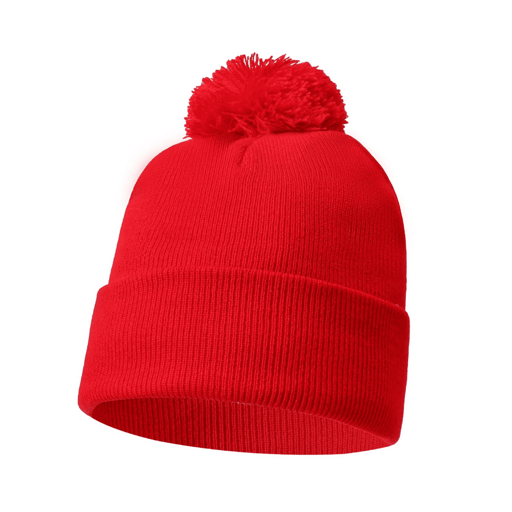 Plain Pom Pom Beanie Hats – 12 Pack