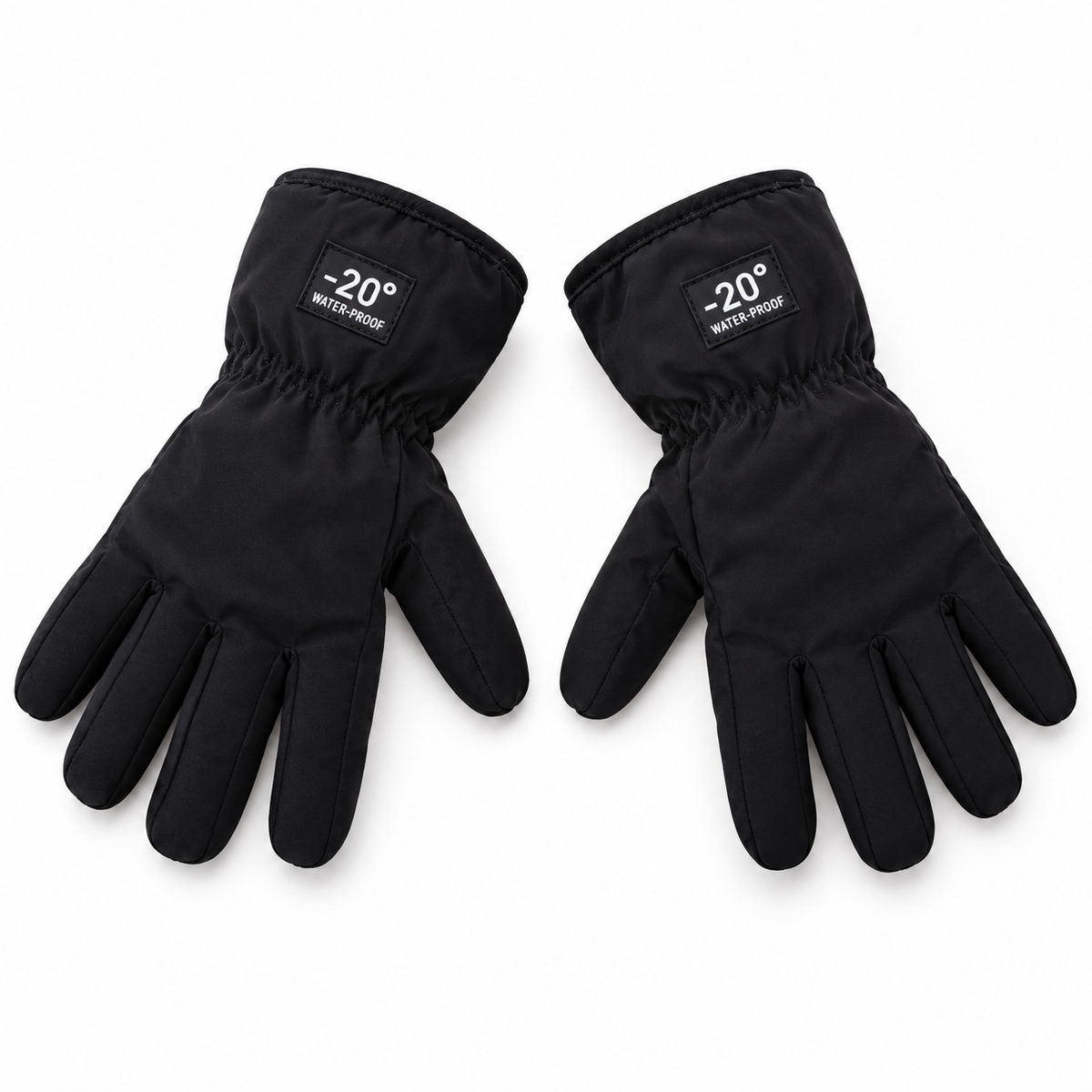 Pair of children's black waterproof fitted gloves