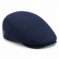 Plain navy blue Royal Stallion woven flat cap