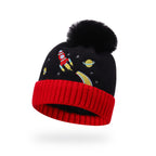 Boys Winter Fur-Lined Space Pom Pom Beanie Hat – 12 Pack – 12 hats – Kids’ One Size