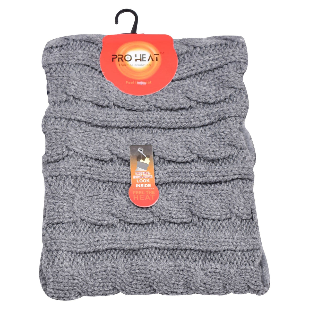 Cable Knit Fur-Lined Neck Warmer – Dark Grey