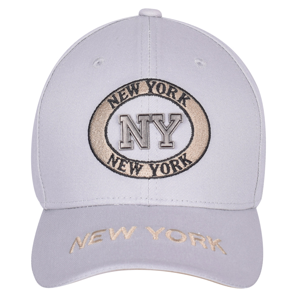 New York Metal Badge Cap – Grey