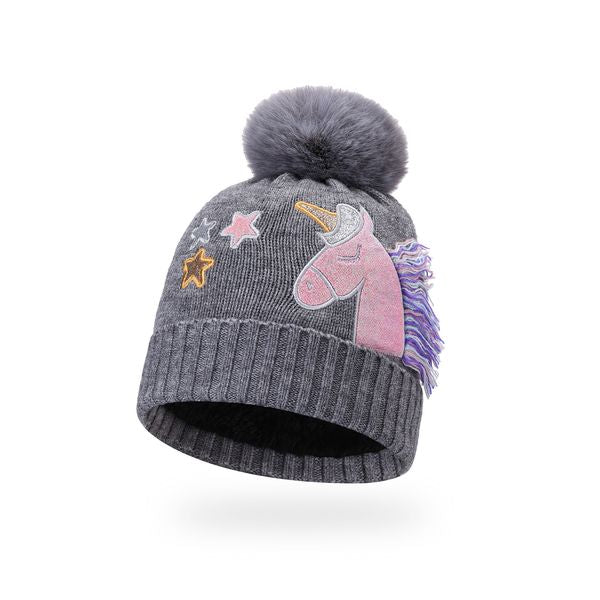 Girls Unicorn Star Beanie Hat – 12 Pack – 12 hats – Kids’ Size 52–56 cm