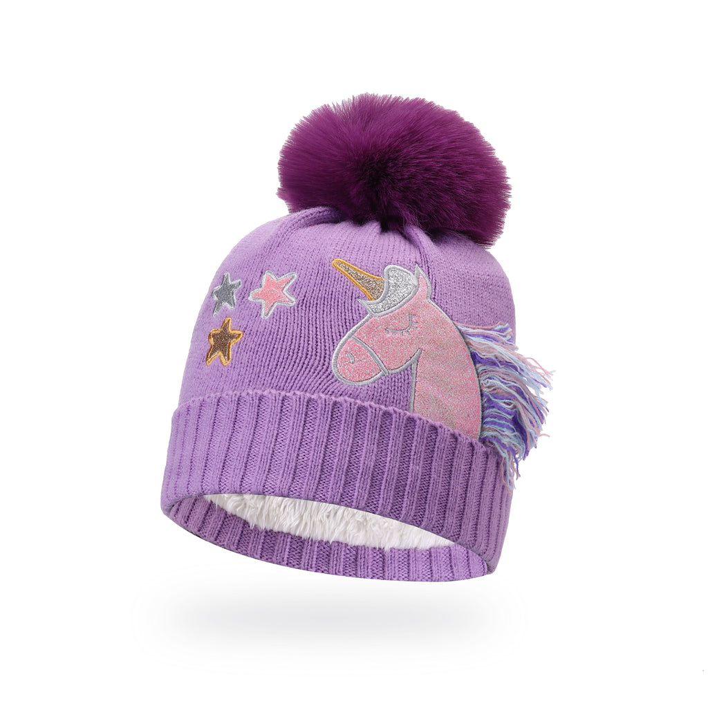 Girls Unicorn Star Beanie Hat – 12 Pack – 12 hats – Kids’ Size 52–56 cm