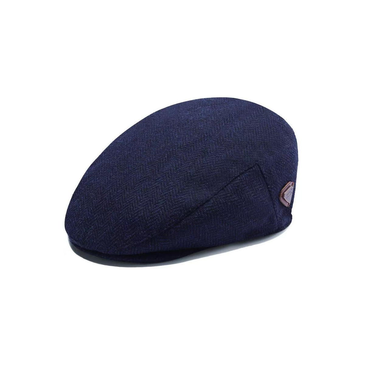 One Size Navy Herringbone Flat Hat – One Size (57–61 cm)