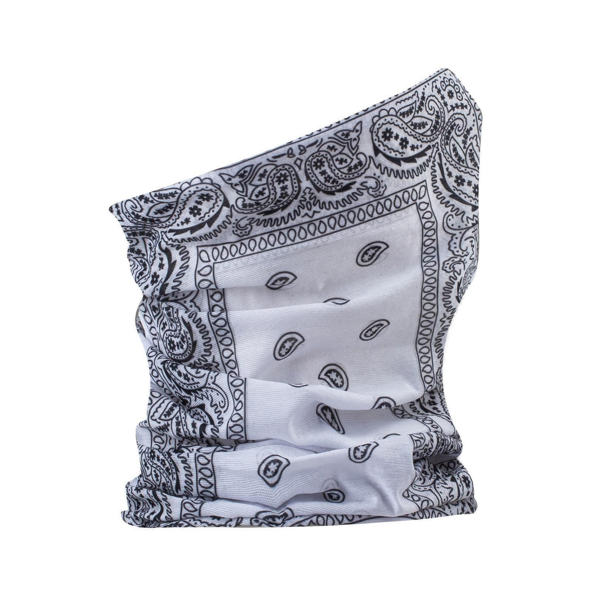 Paisley Neck Tube Face Protector – 12 Pack – White