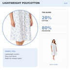 Lamros nightdress fabric information showing 20 percent cotton and 80 percent polyester
