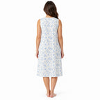 Back view of the Lamros blue sleeveless floral nightdress