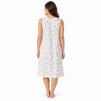 Back view of the Lamros lilac sleeveless floral nightdress