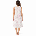 Back view of the Lamros pink sleeveless floral nightdress
